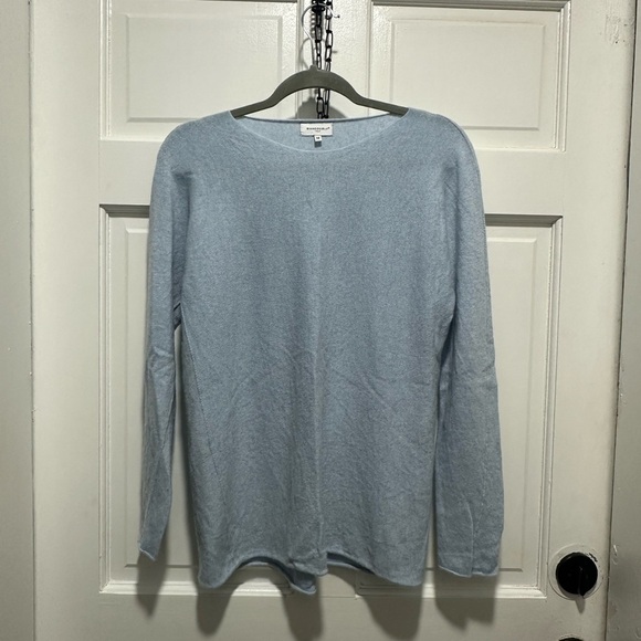 Bianco & Blue Cashmere Blend Boatneck Sweater Size M - Picture 2 of 6